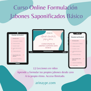 Curso ONLINE Formulación de Jabones Saponificados 2 en 1